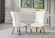 Romeo black velvet dining chair with high-back and polished silver legs front view.