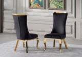 Side profile of FOAK contemporary velvet dining chair showing high-back ergonomic design.