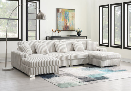 High-density foam seating on Hilton brown sectional