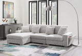 FOAK Living Room Furniture Bale Ribbed Velvet Sectional