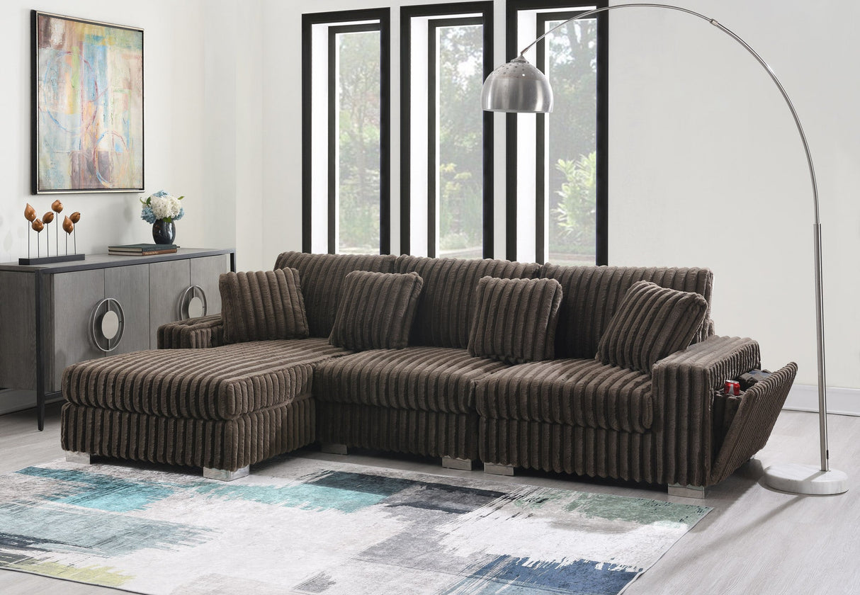 Side Profile of L-Shape Sectional with Chaise Lounge