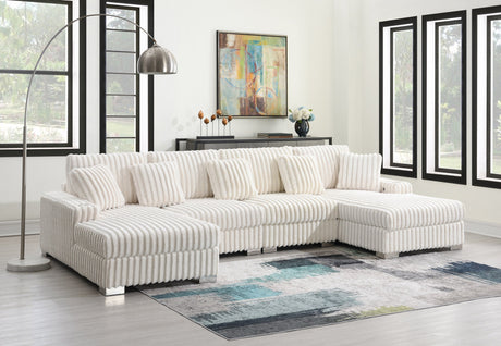 Hilton sectional sofa showing plush cushioning and ribbing detail
