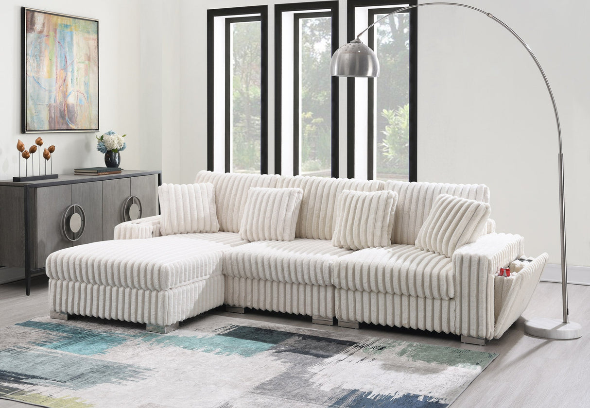 Back View of the Bale Ribbed Velvet Sectional Sofa