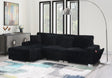 Bale Ribbed Velvet Sectional Sofa in Cream White with Chrome Base