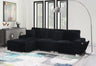 Bale Ribbed Velvet Sectional Sofa in Cream White with Chrome Base