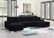 Hilton Ribbed Velvet L-Shape Sectional Sofa in Brown front view