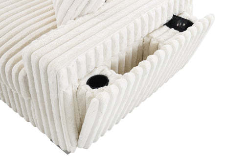 Detailed shot of high-density foam cushions on ribbed velvet sofa