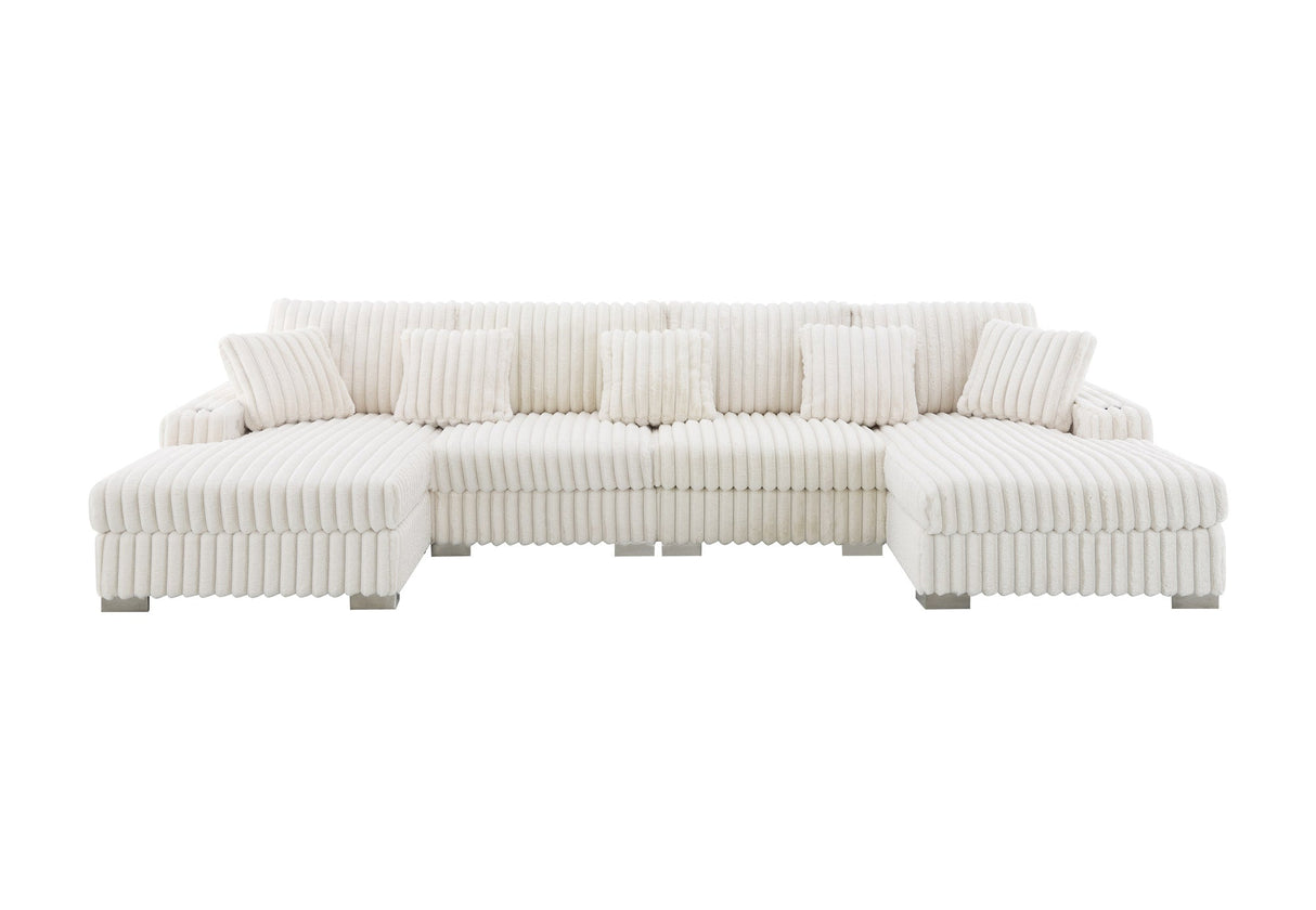 Left-facing L-shape brown velvet sectional sofa with pillows