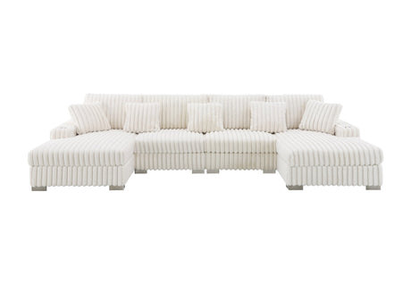 Left-facing L-shape brown velvet sectional sofa with pillows