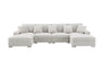 Plush brown sectional with vertical ribbing pattern