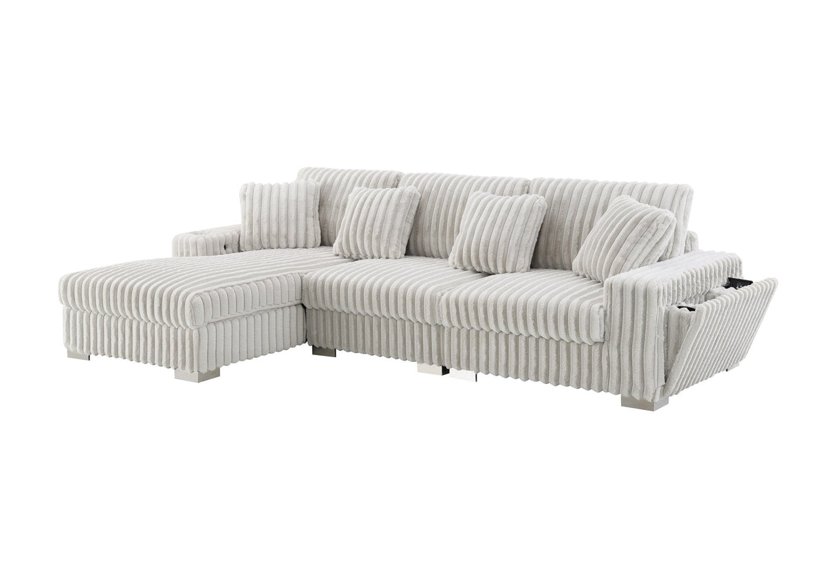 Complete Seating Arrangement of the Bale Ribbed Velvet Sectional