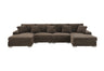 FOAK contemporary sectional with plush brown velvet