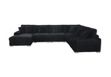 Sectional corner wedge detail with ribbed fabric alignment