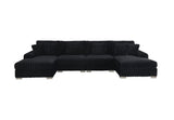 Close-up of ribbed velvet upholstery on FOAK sectional