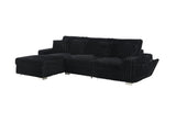 Plush Deep Seating Cushions on the Ribbed Velvet Sofa