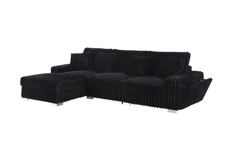 Plush Deep Seating Cushions on the Ribbed Velvet Sofa
