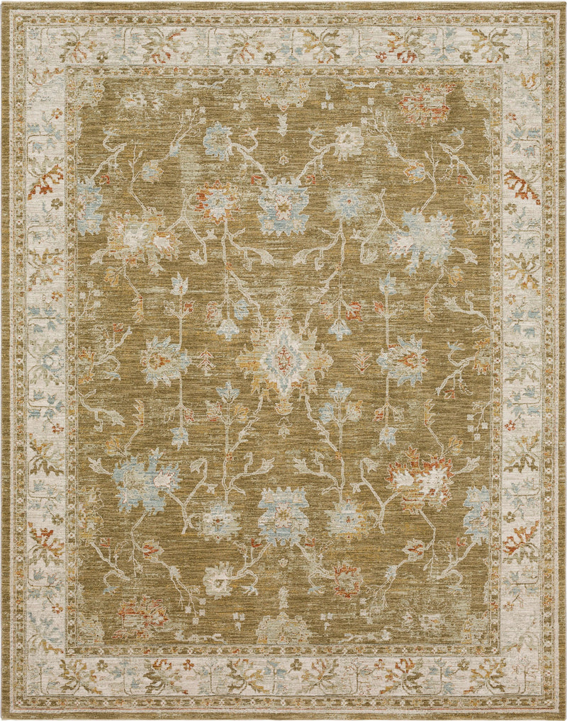 Adalia Iznik Brown Traditional Area Rug - Machine Woven Polyester, Made in Turkey