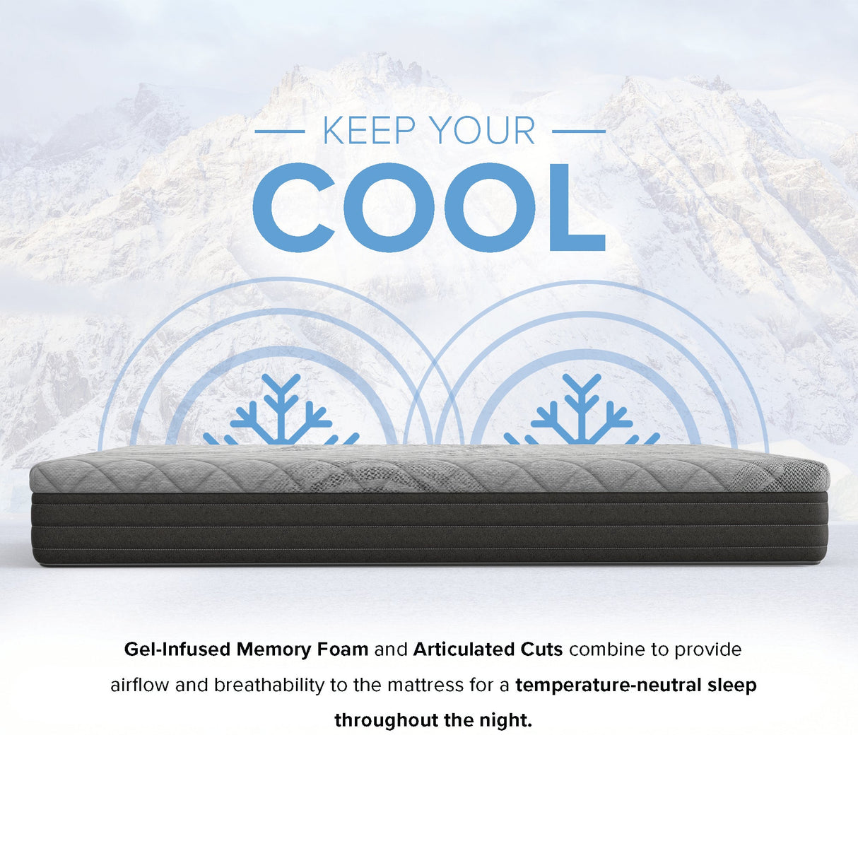10-Inch Essentials Comfort Reactive Medium Mattress - Cooling Gel Foam