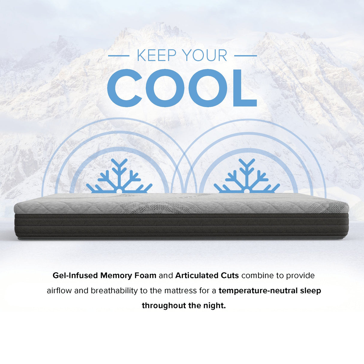 8” Essentials Comfort Reactive Medium Firm Mattress - Cooling Foam