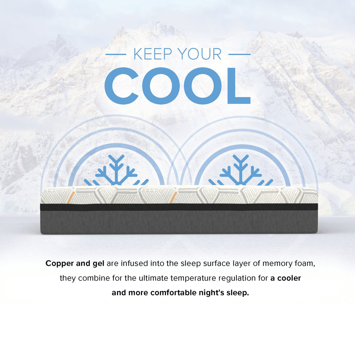 14 Inch Hybrid Copper-Gel Memory Foam Plush Mattress - Cooling