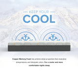 12-Inch Copper Gel Infused Memory Foam Mattress - Medium Comfort