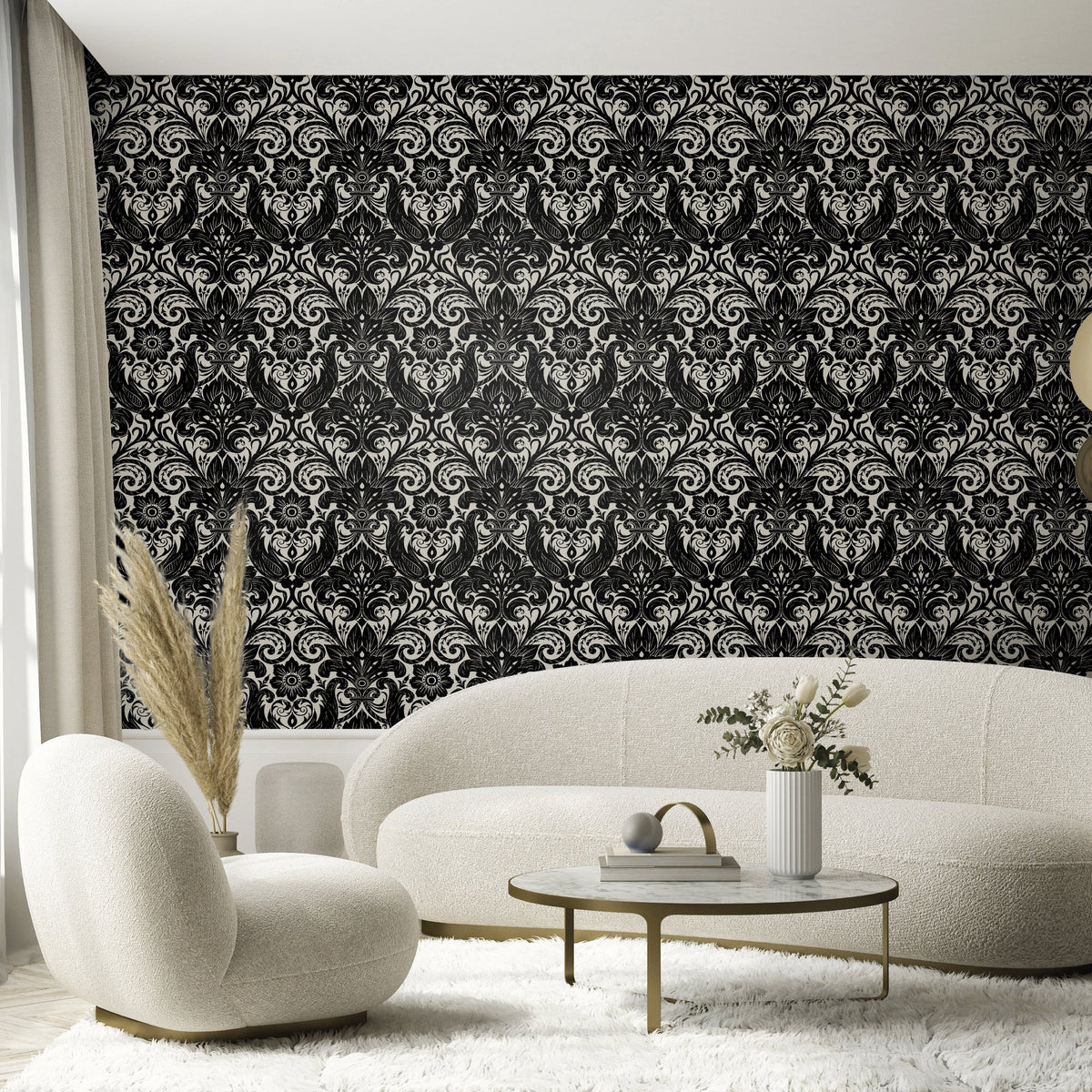 Galerie Off The Wall Damask Sauvage Wallpaper