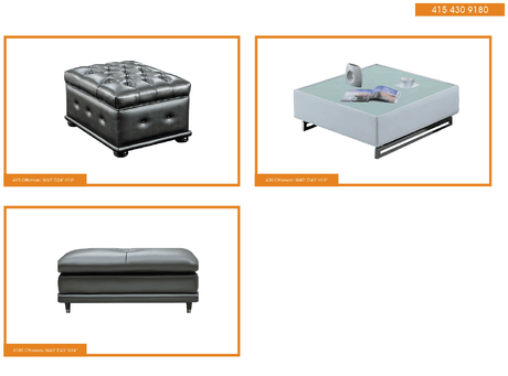 430 Square Leather Coffee Table with Glass Top