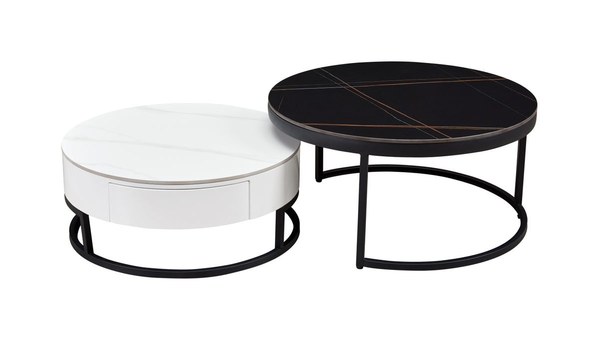 B038 Round Nesting Coffee Table Set