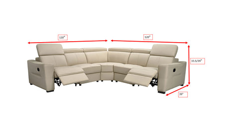 6021 Reclining Leather Sectional & Armchair