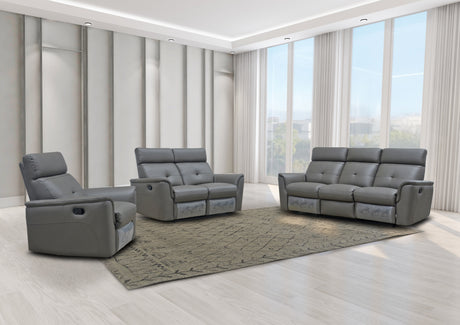 8501 Italian Leather Reclining Sofa, Loveseat & Chair
