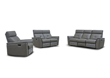 8501 Italian Leather Reclining Sofa, Loveseat & Chair