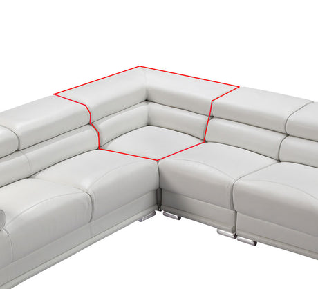 2119 Modular Leather Sectional with Adjustable Headrests