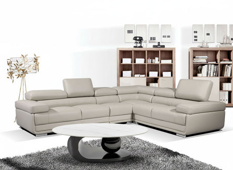 2119 Modular Leather Sectional with Adjustable Headrests