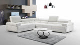 2119 Modular Leather Sectional with Adjustable Headrests