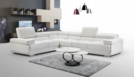 2119 Modular Leather Sectional with Adjustable Headrests