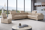 2119 Modular Leather Sectional with Adjustable Headrests