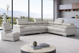 2119 Modular Leather Sectional with Adjustable Headrests