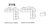 2119 Modular Leather Sectional with Adjustable Headrests
