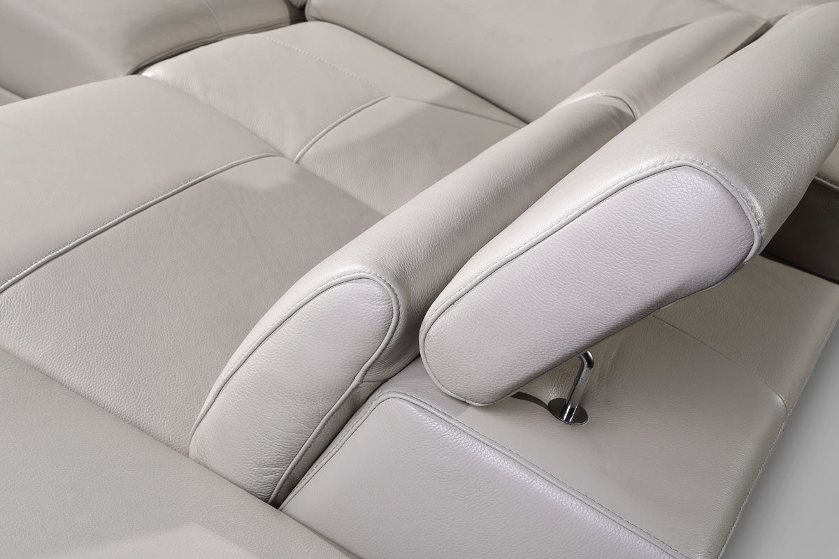 2119 Modular Leather Sectional with Adjustable Headrests