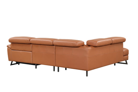 Gea Italian Full Leather Sectional with Recliner by Nicoletti