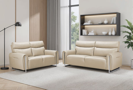 6053 Modern Leather Sofa, Loveseat & Chair