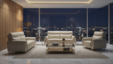 6053 Modern Leather Sofa, Loveseat & Chair