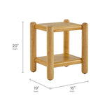 Arcus Rectangular 2-Tier Side Table in Oak