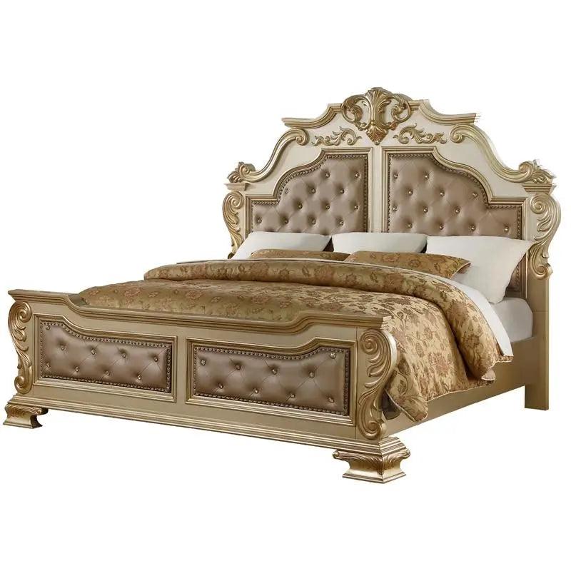 Grand Traditional Miranda Ornate Gold Finished Master Bedroom Set