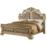 Grand Traditional Miranda Ornate Gold Finished Master Bedroom Set