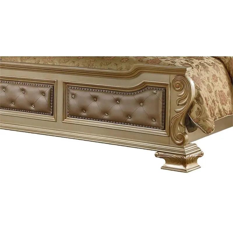Grand Traditional Miranda Ornate Gold Finished Master Bedroom Set