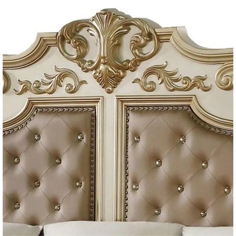 Grand Traditional Miranda Ornate Gold Finished Master Bedroom Set