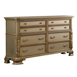 Grand Traditional Miranda Ornate Gold Finished Master Bedroom Set