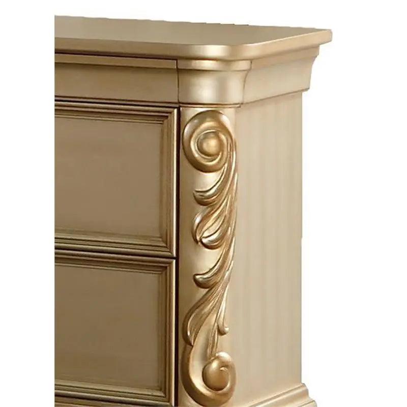Grand Traditional Miranda Ornate Gold Finished Master Bedroom Set