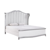 Modern White and Silver Tufted Contemporary Nina Bedroom Set